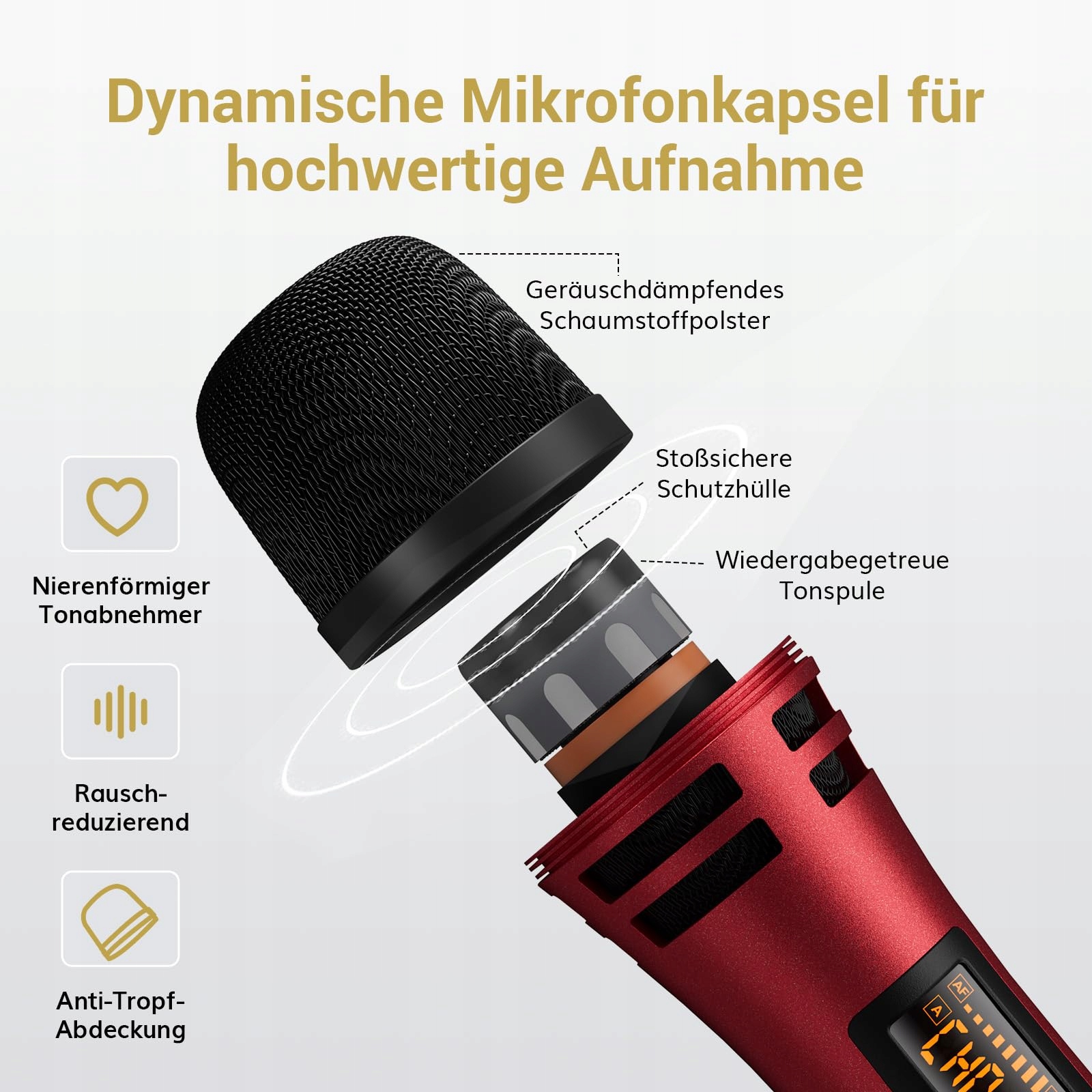 TONOR Mikrofon Bezprzewodowy Dynamiczny Z Odbiornikiem Do Karaoke PA — miniatura 2