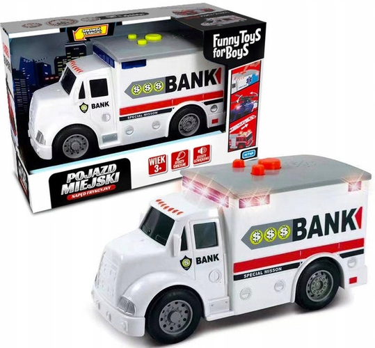 BANKOWÓZ FURGONETKA SAMOCHÓD NAPĘD ŚWIATŁO DŹWIĘK