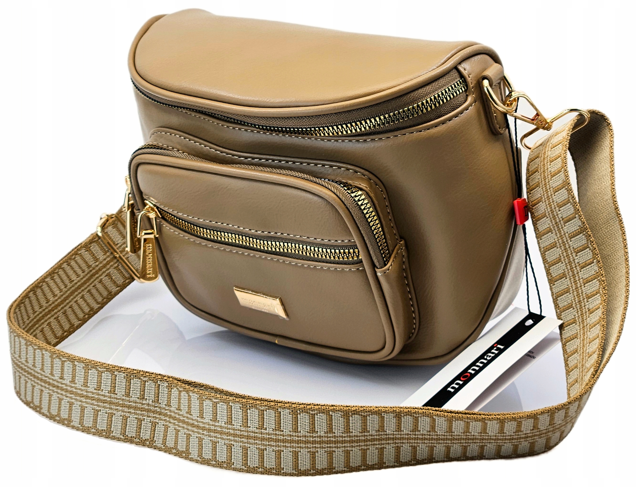 Dámská kabelka Monnari Kabelka Přes Rameno Kožená Kufřík přes rameno Béžová Boho