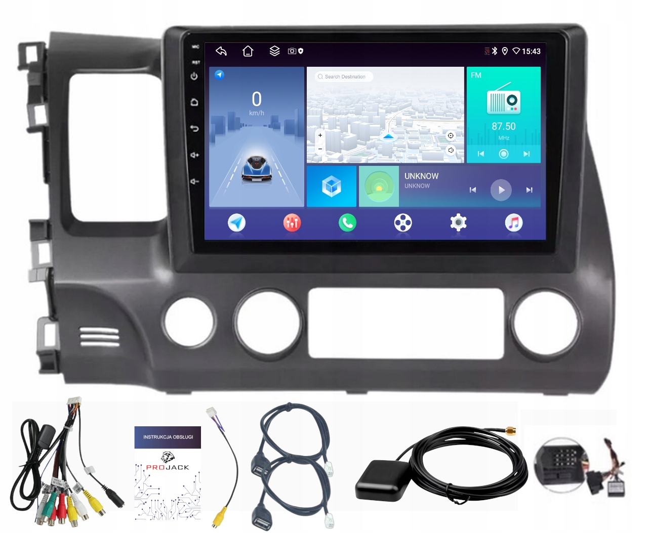 Rádio Navigace Android Carplay Honda CIVIC 2006-2011 4GB 64GB Sim