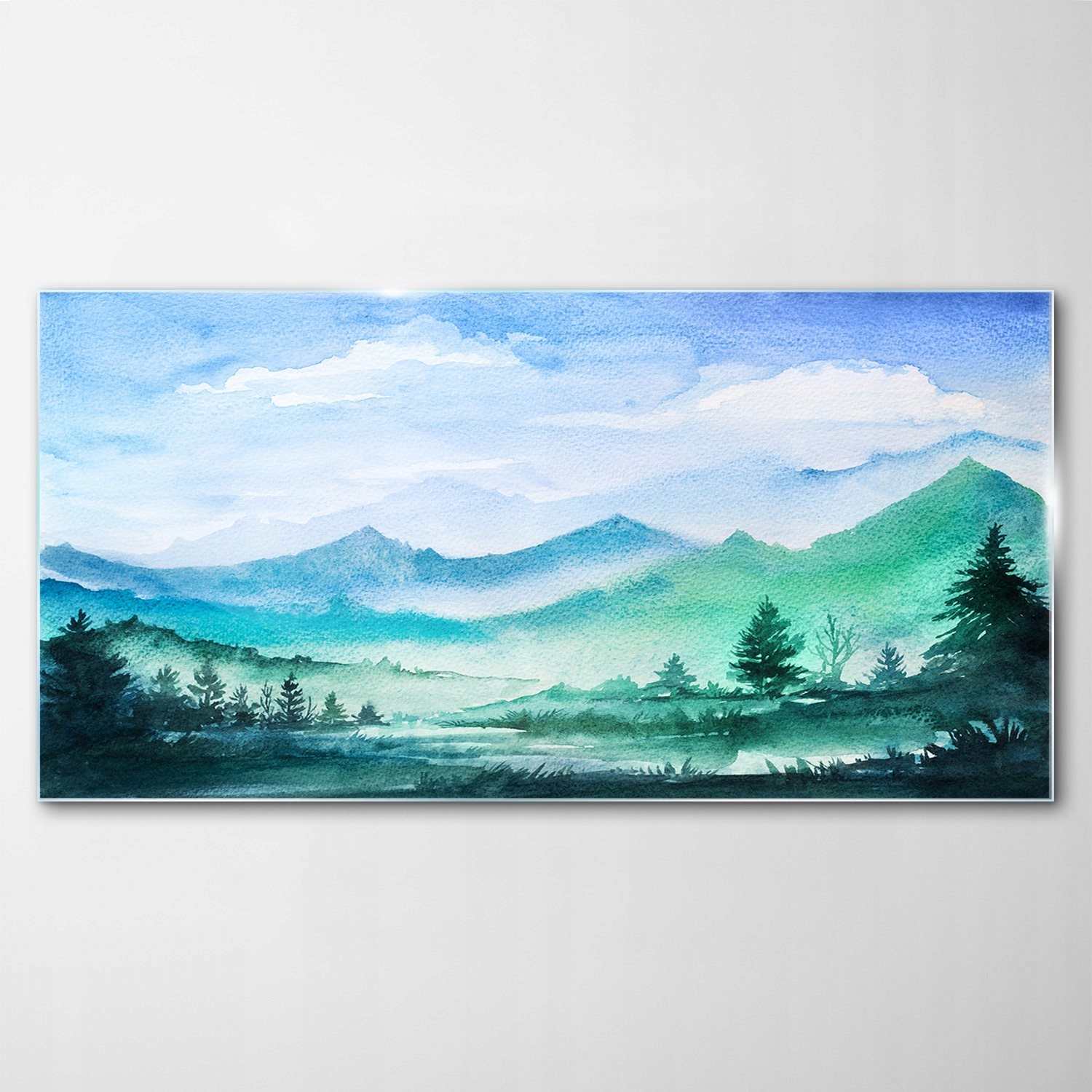 Obraz na skle Dekor hory Stromy Krajina 120x60