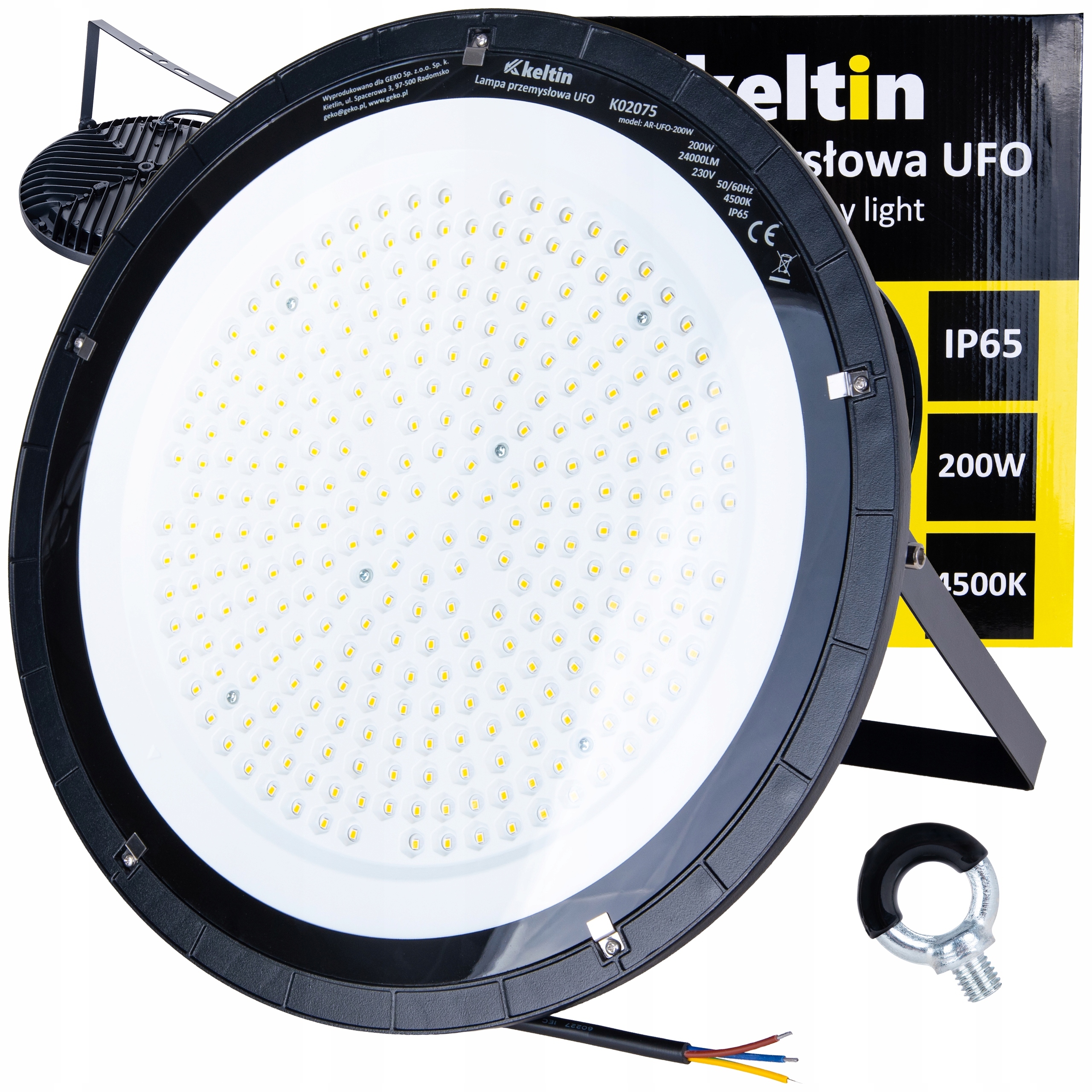 K02075 Keltin Led průmyslové Ufo svítidlo 200W 24000LM 4500K IP65
