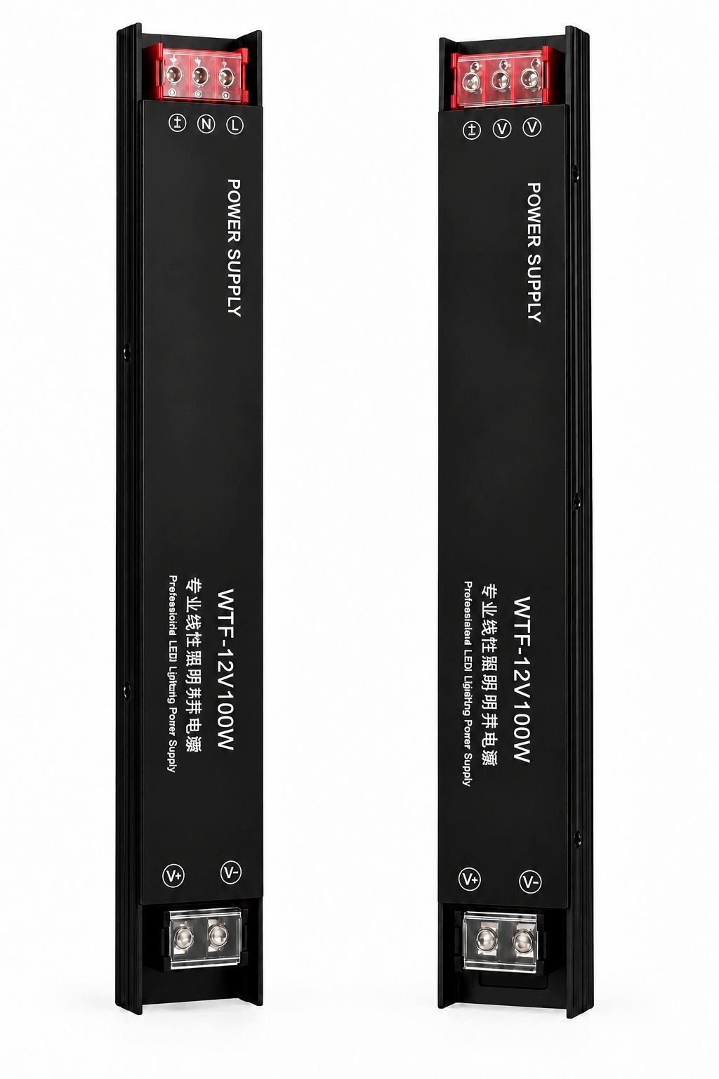 Zasilacz LED 12V 100W Slim w czarnej aluminiowej obudowie