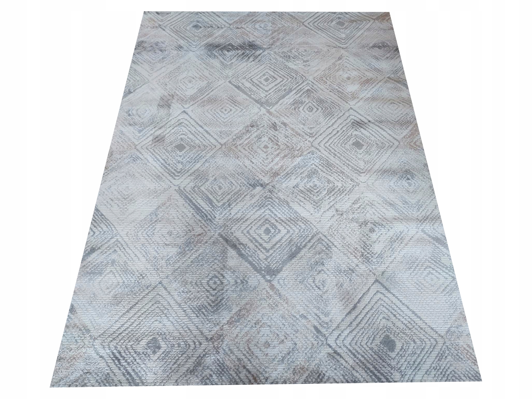 Moderný koberec do obývačky, béžovo-sivý, 133 x 190 cm