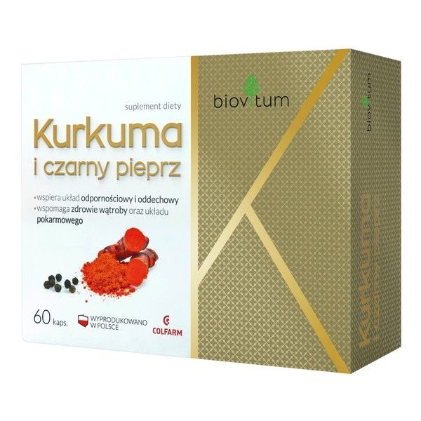 

Biovitum Kurkuma i czarny pieprz piperyna 60kaps