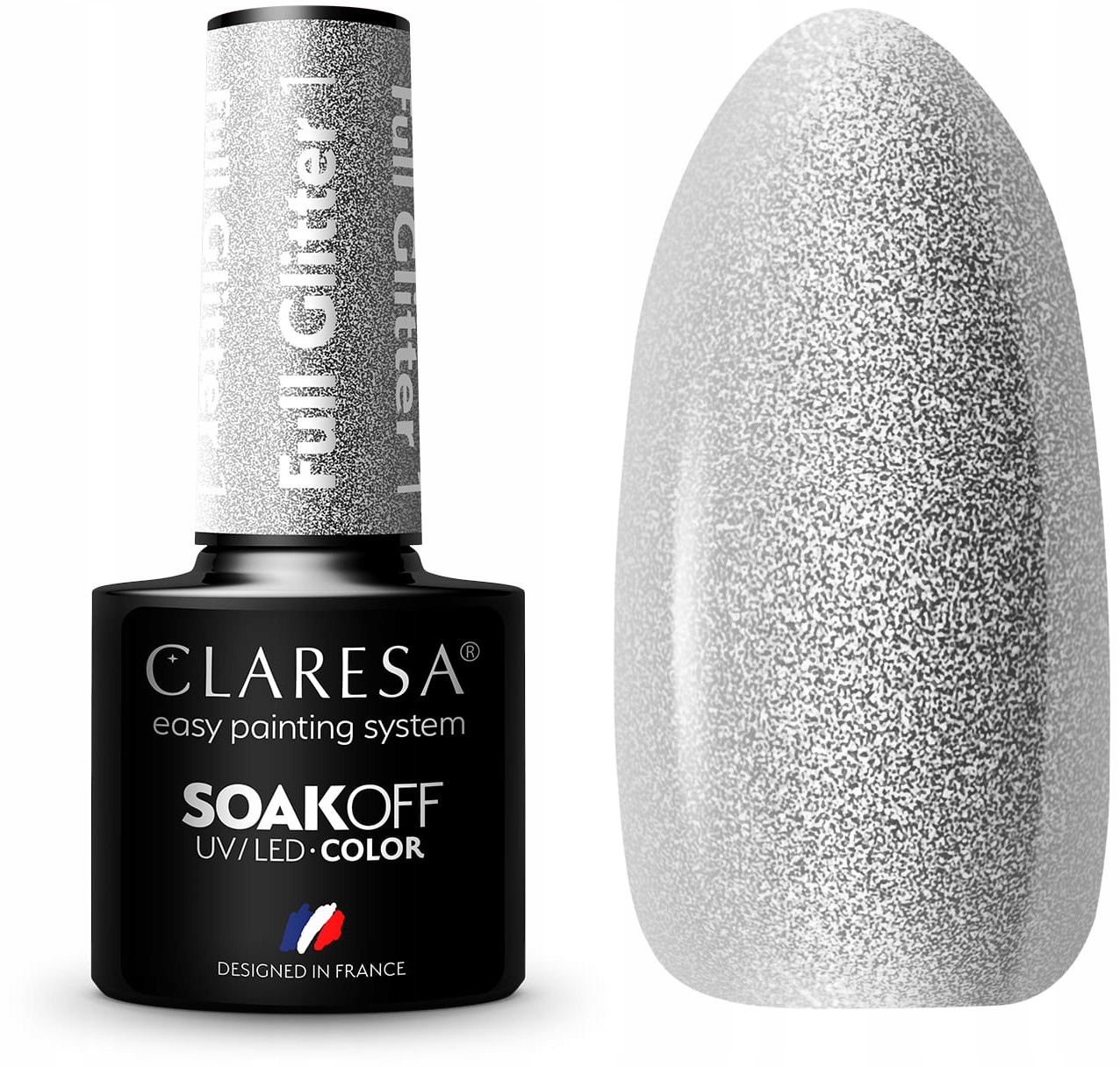 

Claresa lakier hybrydowy Full Glitter 1 brokatowe
