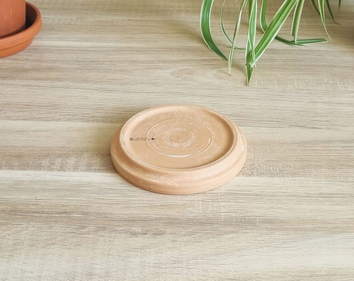 Podstawka gliniana pod doniczkę HM PIASEK 13cm - spodek z jasnej terakoty Materiał wykonania ceramika