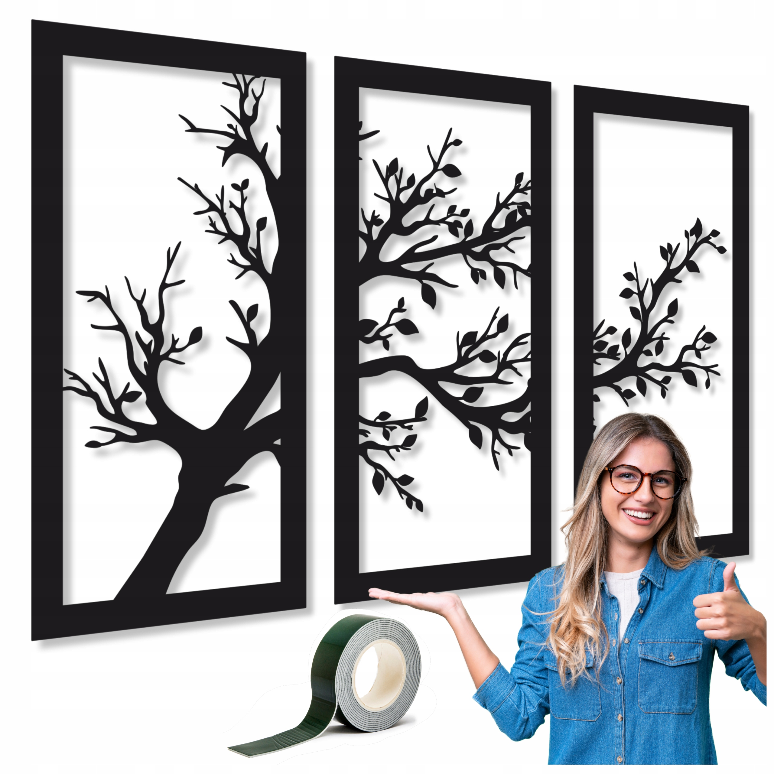 Obrazy Do Obývacího Pokoje Ze Dřeva Panel Dekorace 120 CM XXL Obraz Prolamovaný Strom