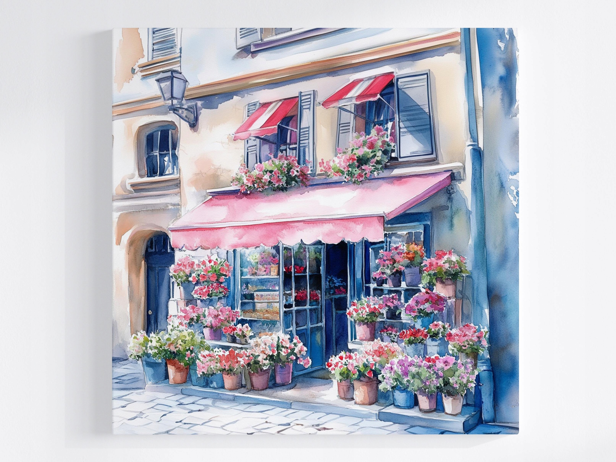 Obraz Na Plátně Canvas Obchod Květinářství Květiny Vitrína Ulička 80x80