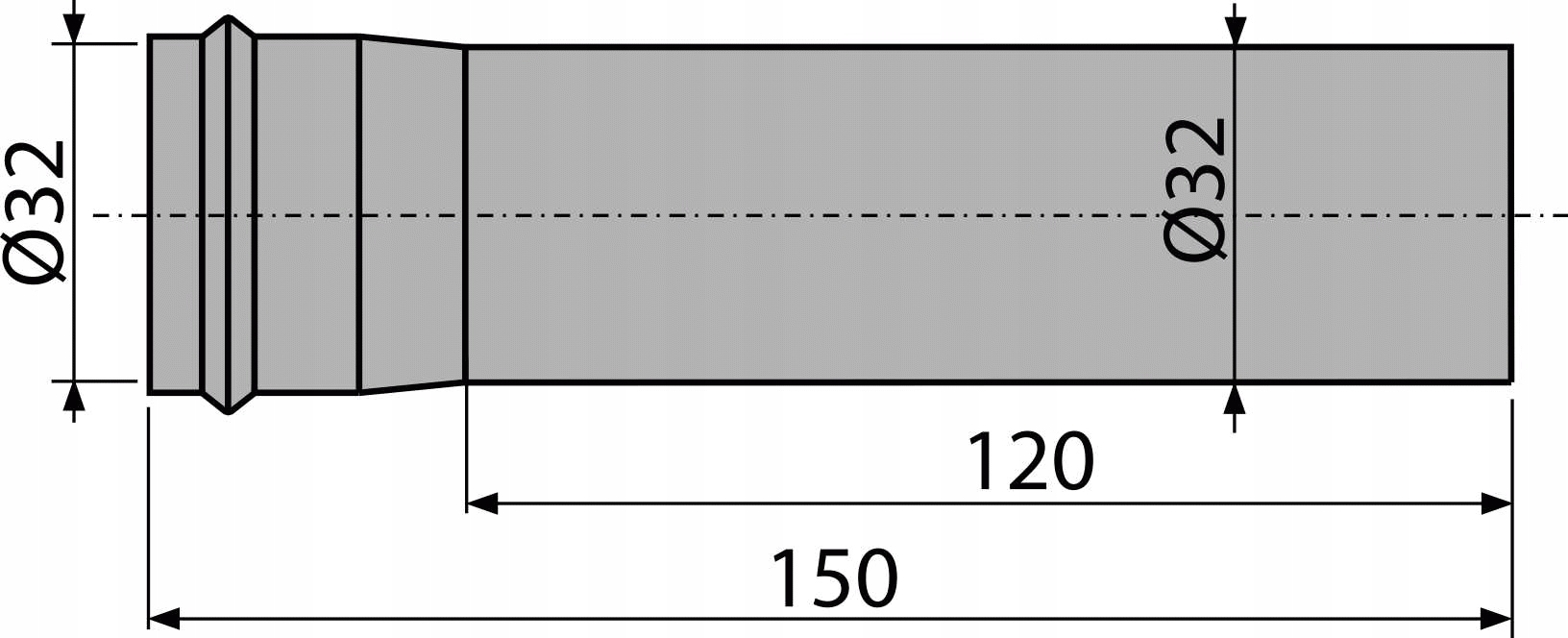 Przedłużka metalowa DN32 A4000 ALCAdrain Rodzaj Inny