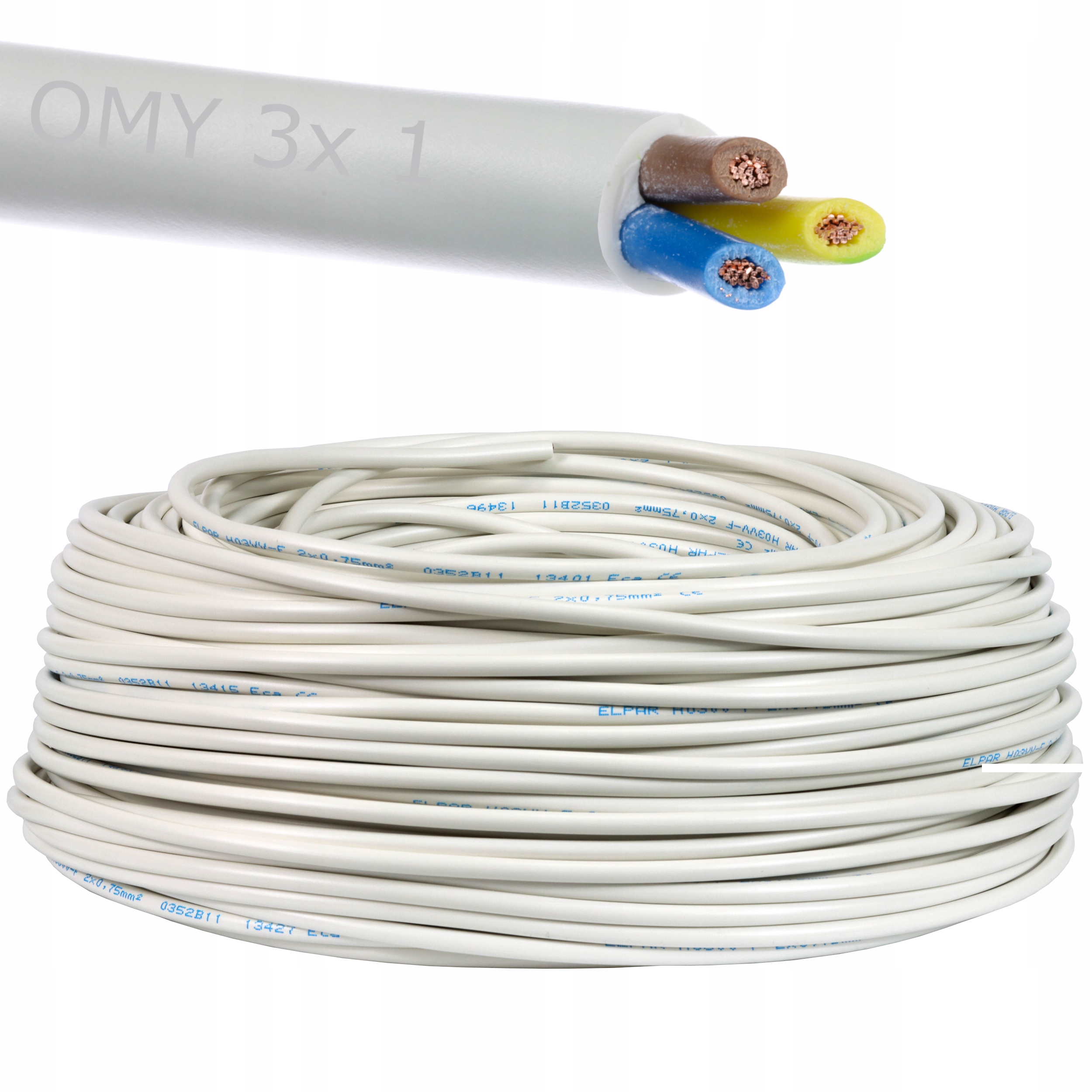 

Kabel 3-żyłowy miedziany Omy 3x1 okrągły 100m