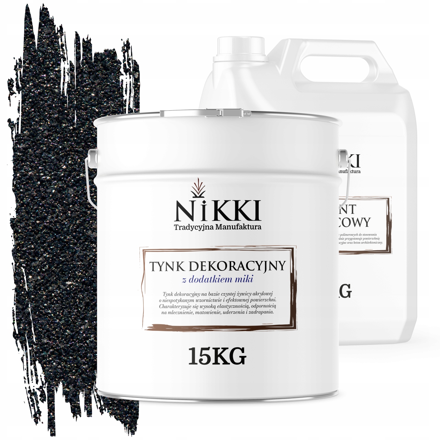 Dekoračná Omietka Vonkajšia/vnútorná 15KG Grafitová Transparentná Prachová D926+ZÁKLADNÝ Náter