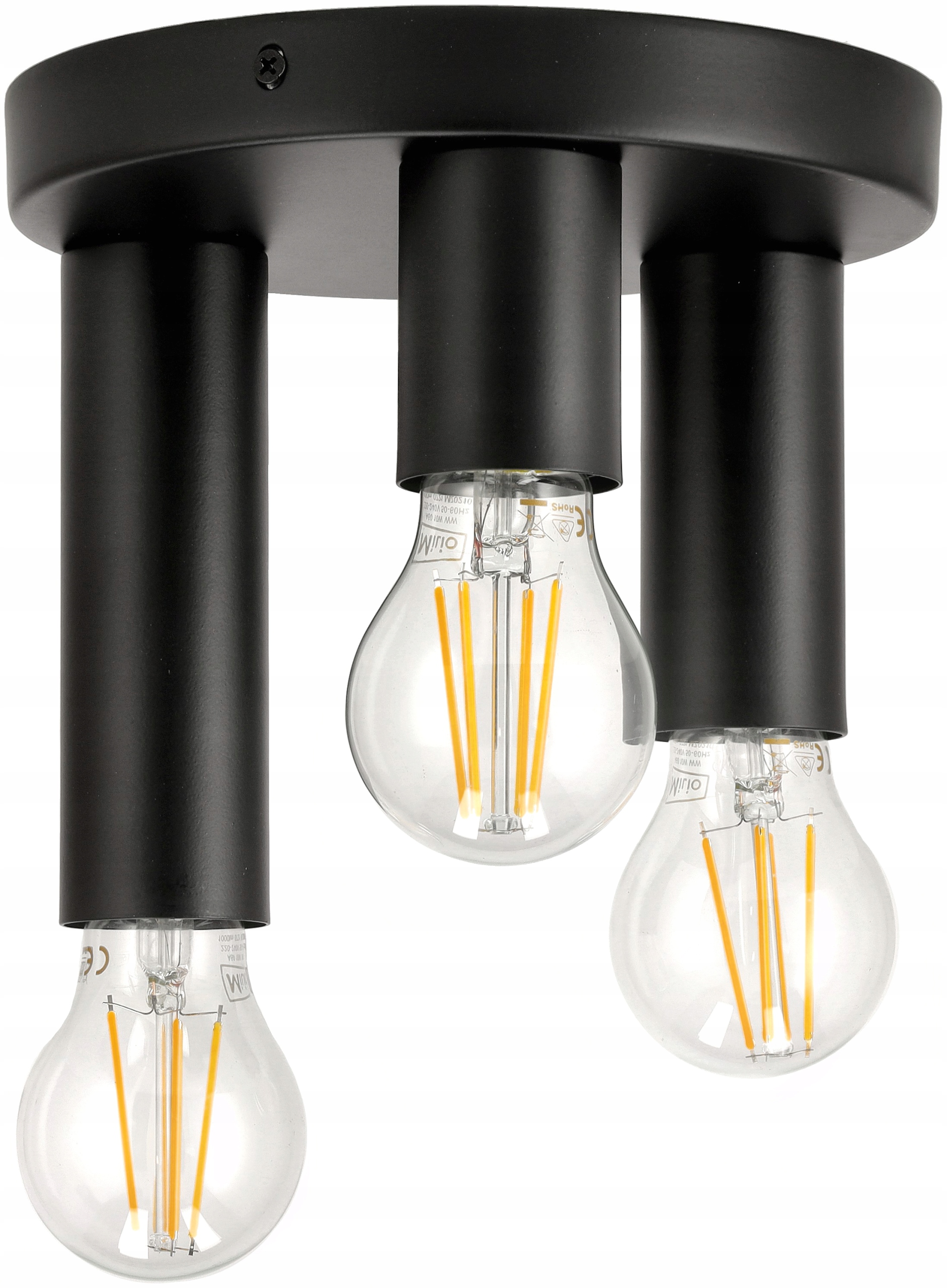 

Lampa Sufitowa Led Okrągła 3x E27 Loft Czarny Mat