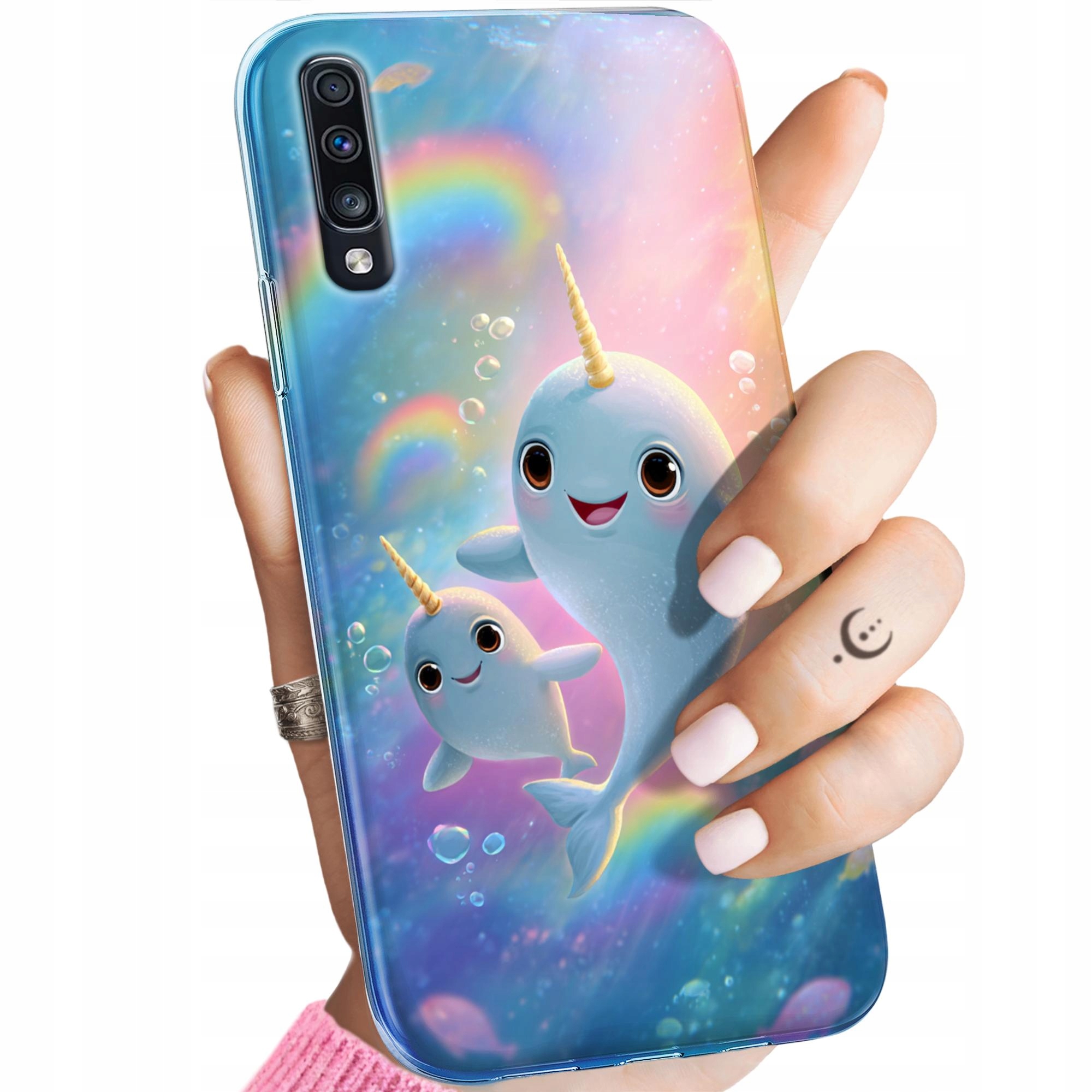 Etui Do Samsung Galaxy A70 A70S Narwal Bajki Morskie Zwierzęta Case