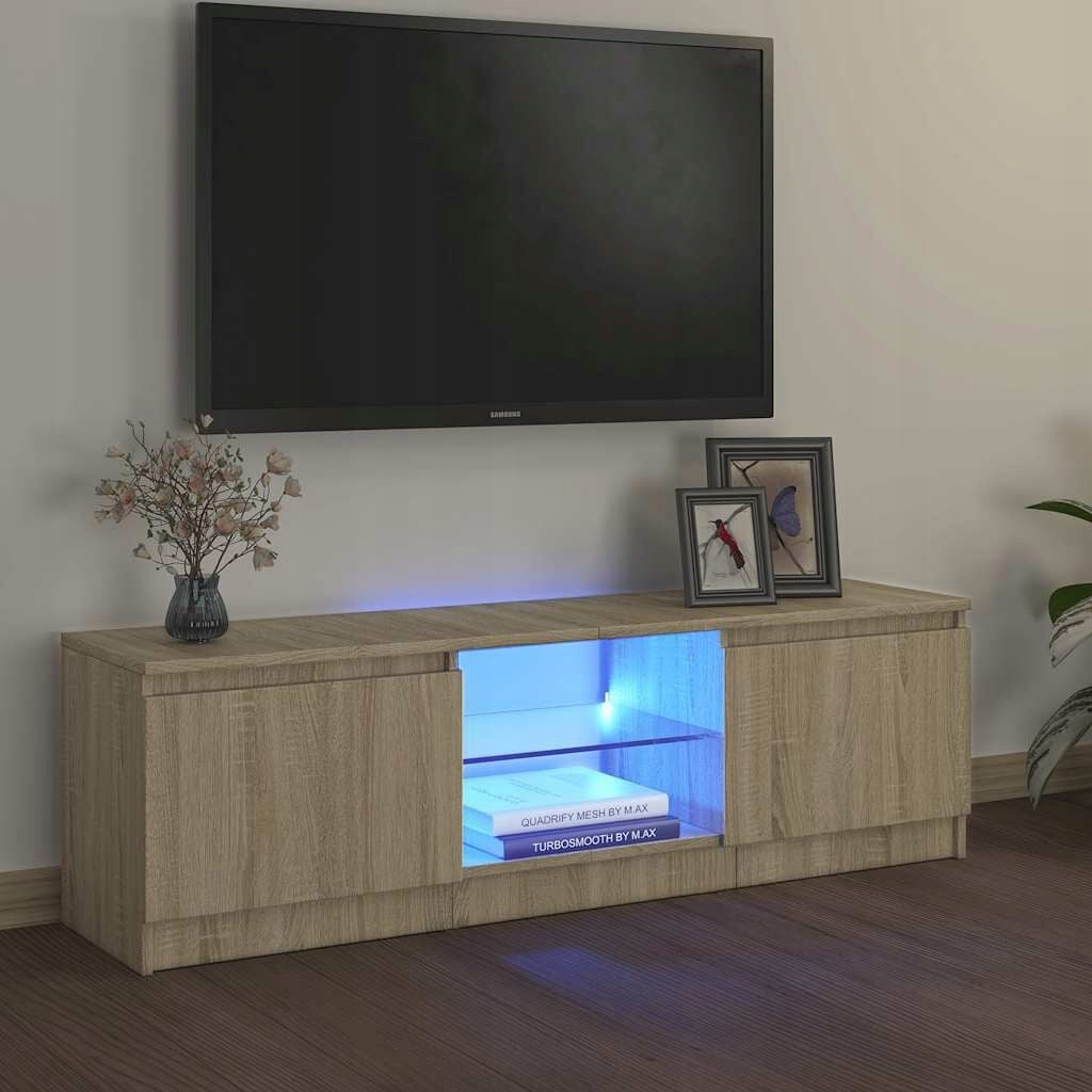 Skříňka pod Tv s Led osvětlením, dub sonoma, 120 x 30 x 35,5 cm