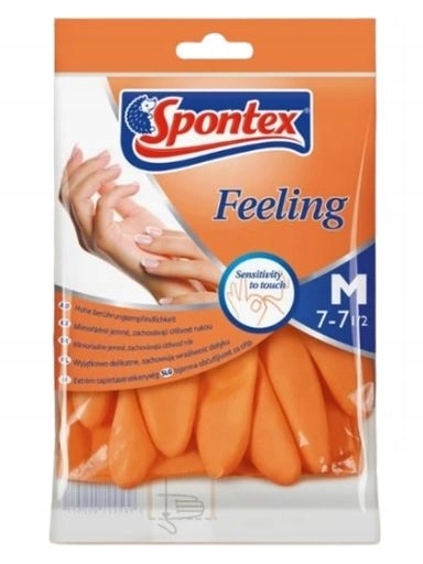 Levně 5 x Spontex, Feeling, gumové rukavice, velikost M, 1 pár