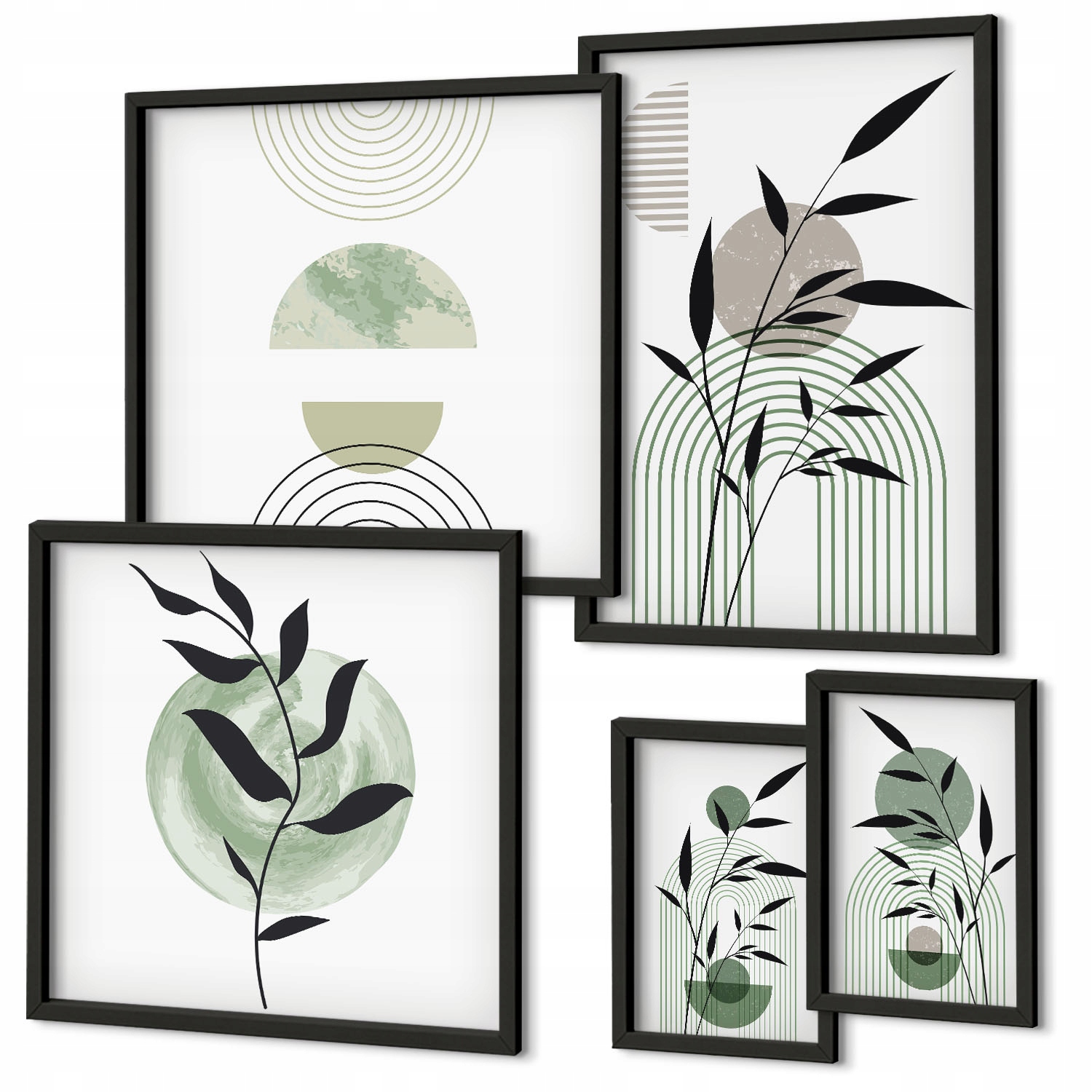 Moderní designový obraz v rámu Stylové rostlinné grafiky Černý rám