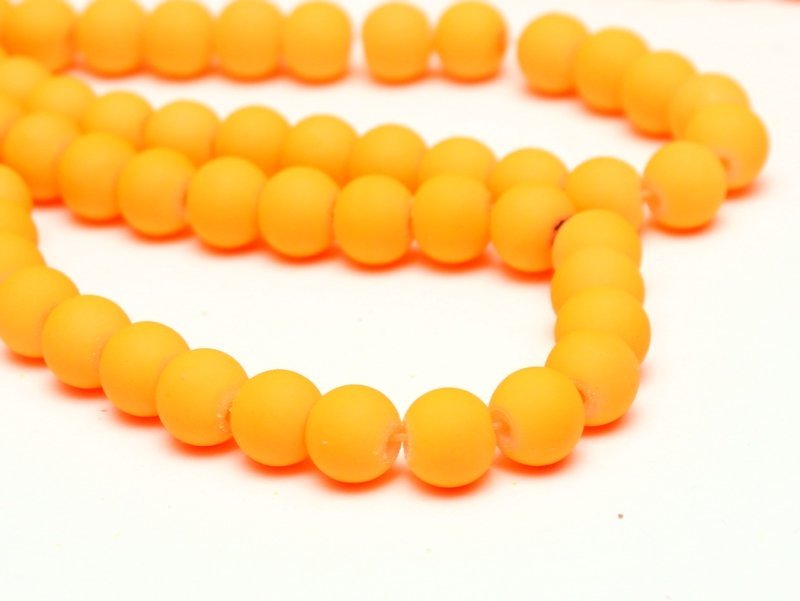 KR4 koraliki szklane Rubber 20szt 8mm orange