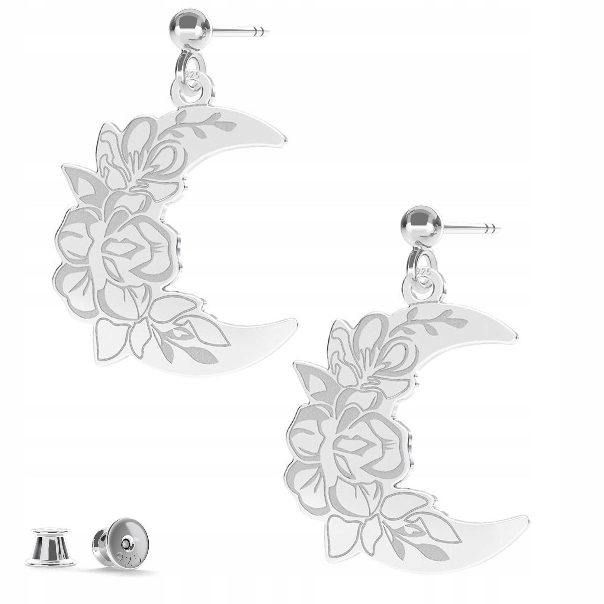 Stříbrné náušnice Měsíc Moon 925