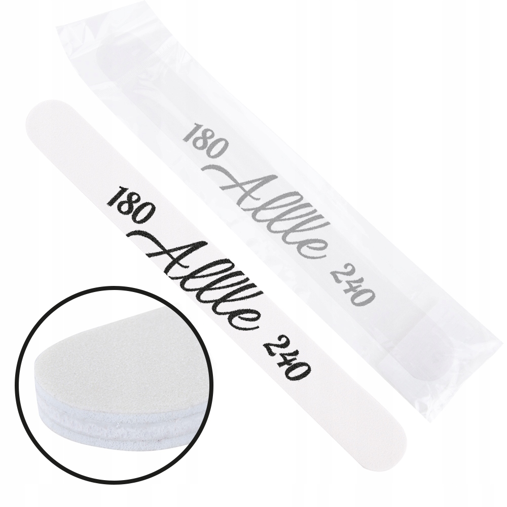 

Pilnik Do Paznokci Folia Allle Hq/b Prosty 180/240