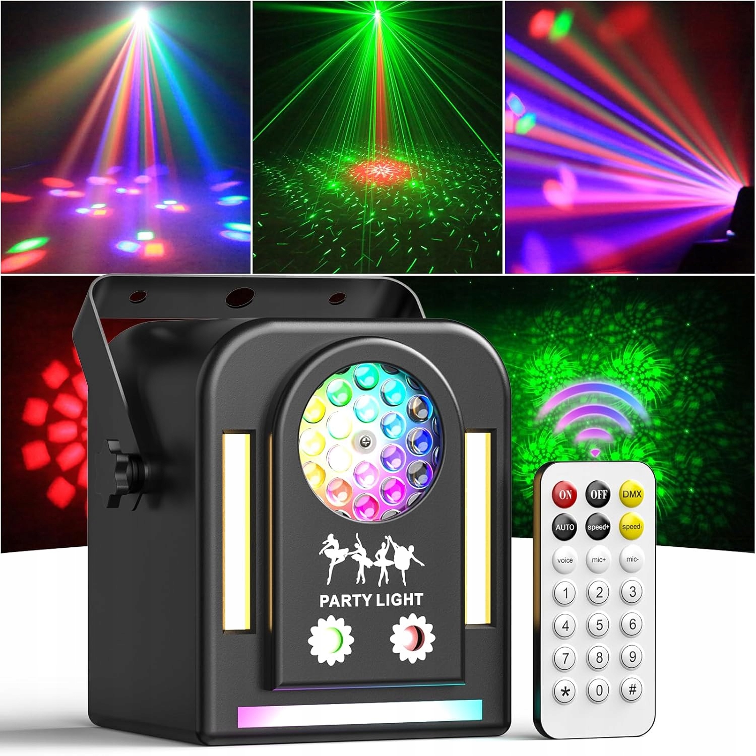 Oświetlenie dyskotekowe LED RGB 24W pilot DJ imprezowe disco