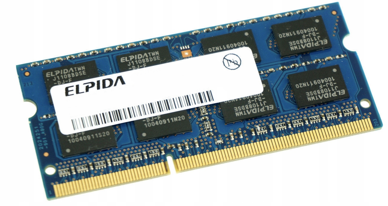 

Pamięć 4GB DDR3 So-dimm PC3 12800S 1600MHz Elpida