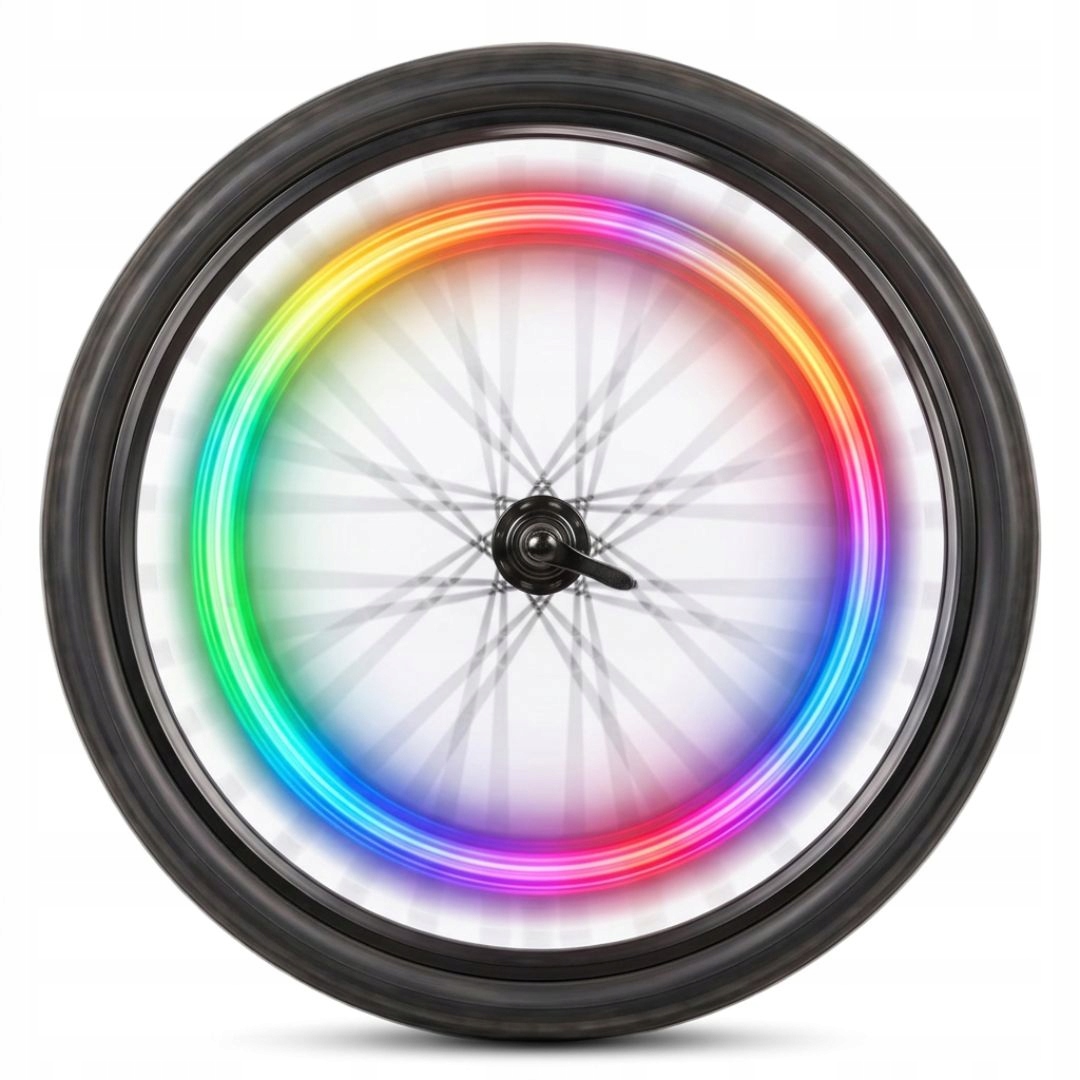 LAMPKA ROWEROWA LED NAKŁADKA NA KOŁO ROWEROWE ŚWIECĄCA W NOCY DO ROWERU 1X Stan opakowania oryginalne