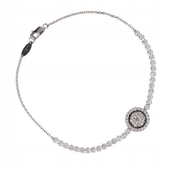 Náramek Verona Bílé zlato Očko Zirkony 585