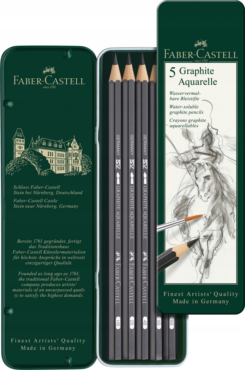 Zestaw ołówków akwarelowych Faber-Castell 5 szt. GRAPHITE AQUARELLE EAN (GTIN) 4005401178057