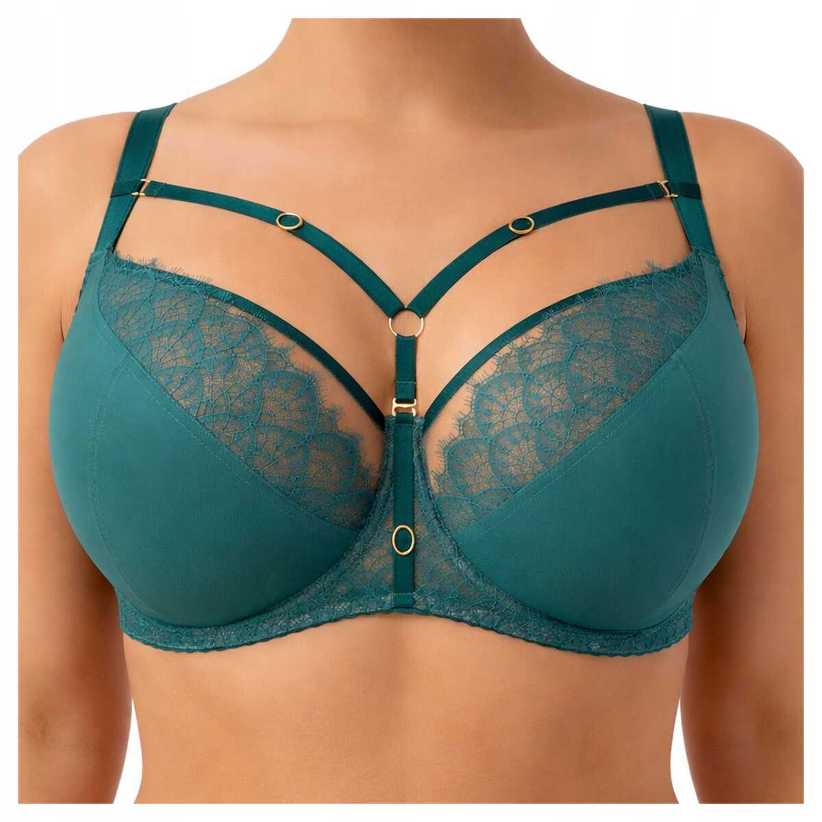 Gorsenia Podprsenka měkká, ozdobné proužky, podprsenka Kasja 004 zelená 70L