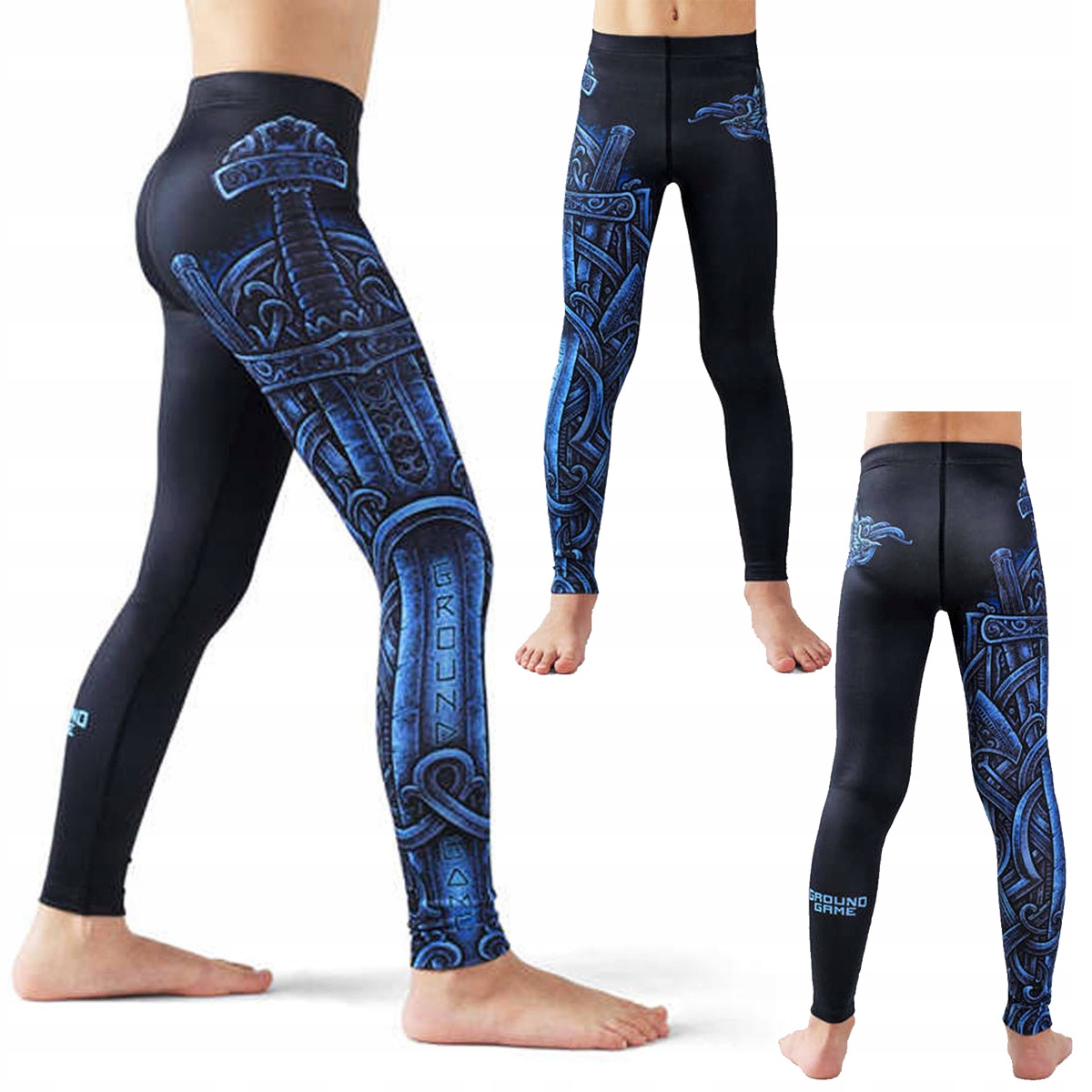 Legginsy dziecięce treningowe Ground Game Viking Czarne r. 146 cm