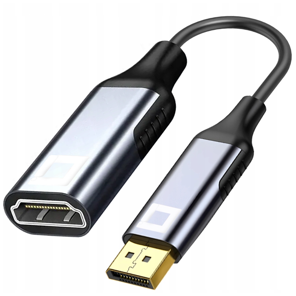 Adapter CO2 DisplayPort do Hdmi 2.0 4K 60Hz Fhd 240Hz Kabel 0,24m