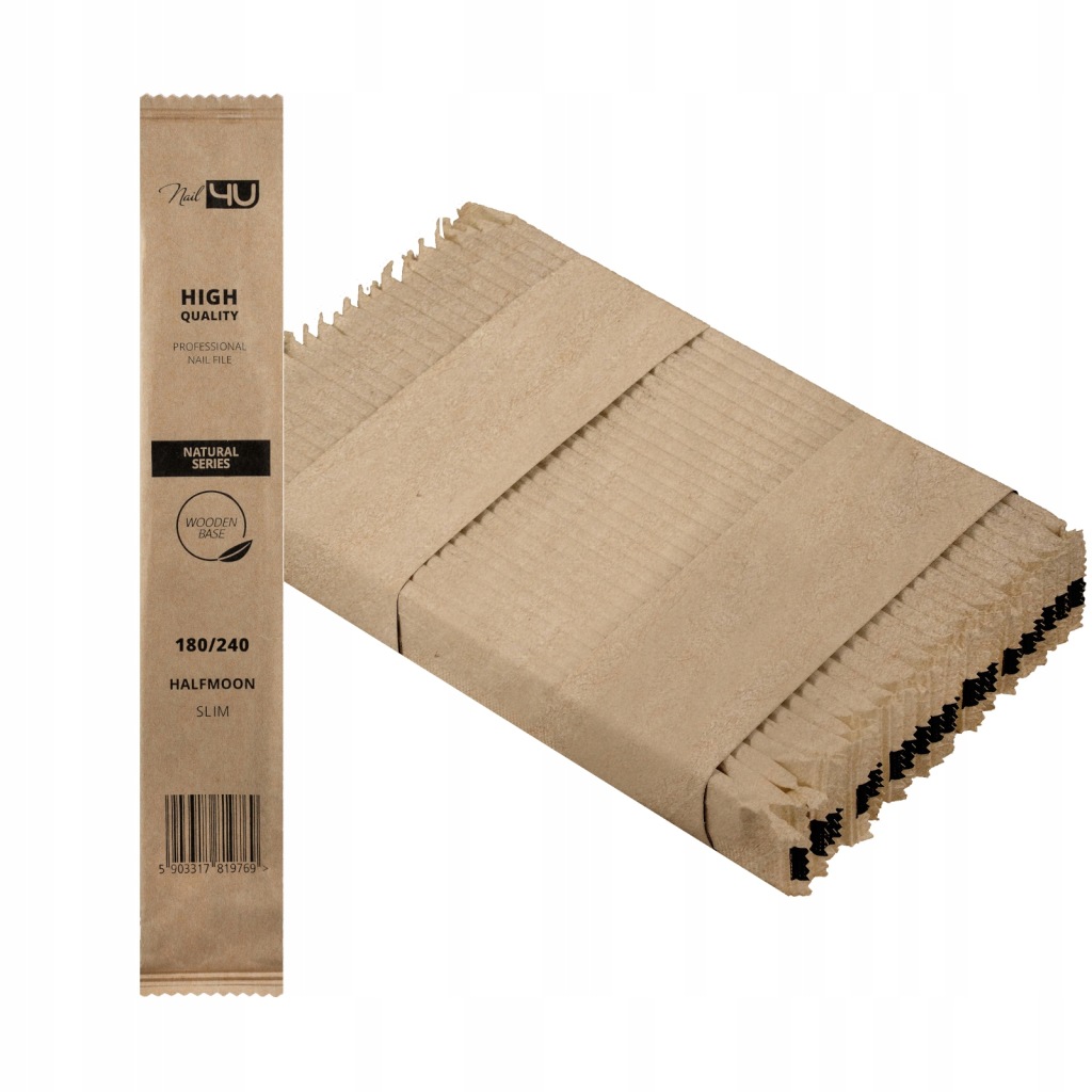 Pilniki Nail4U Natural Slim Łódka 180/240