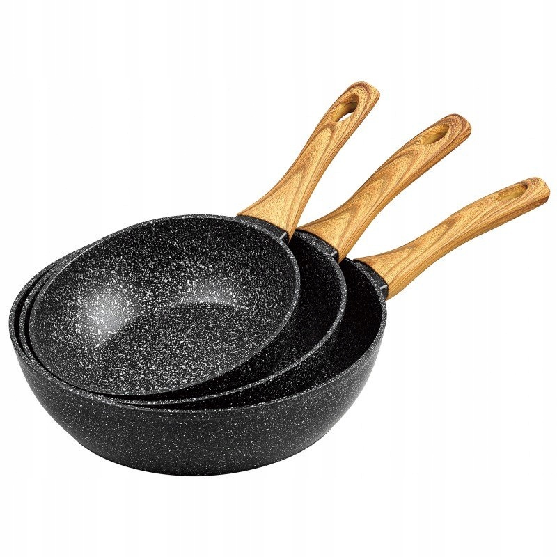 ZESTAW GŁĘBOKICH PATELNI MARMURKOWYCH