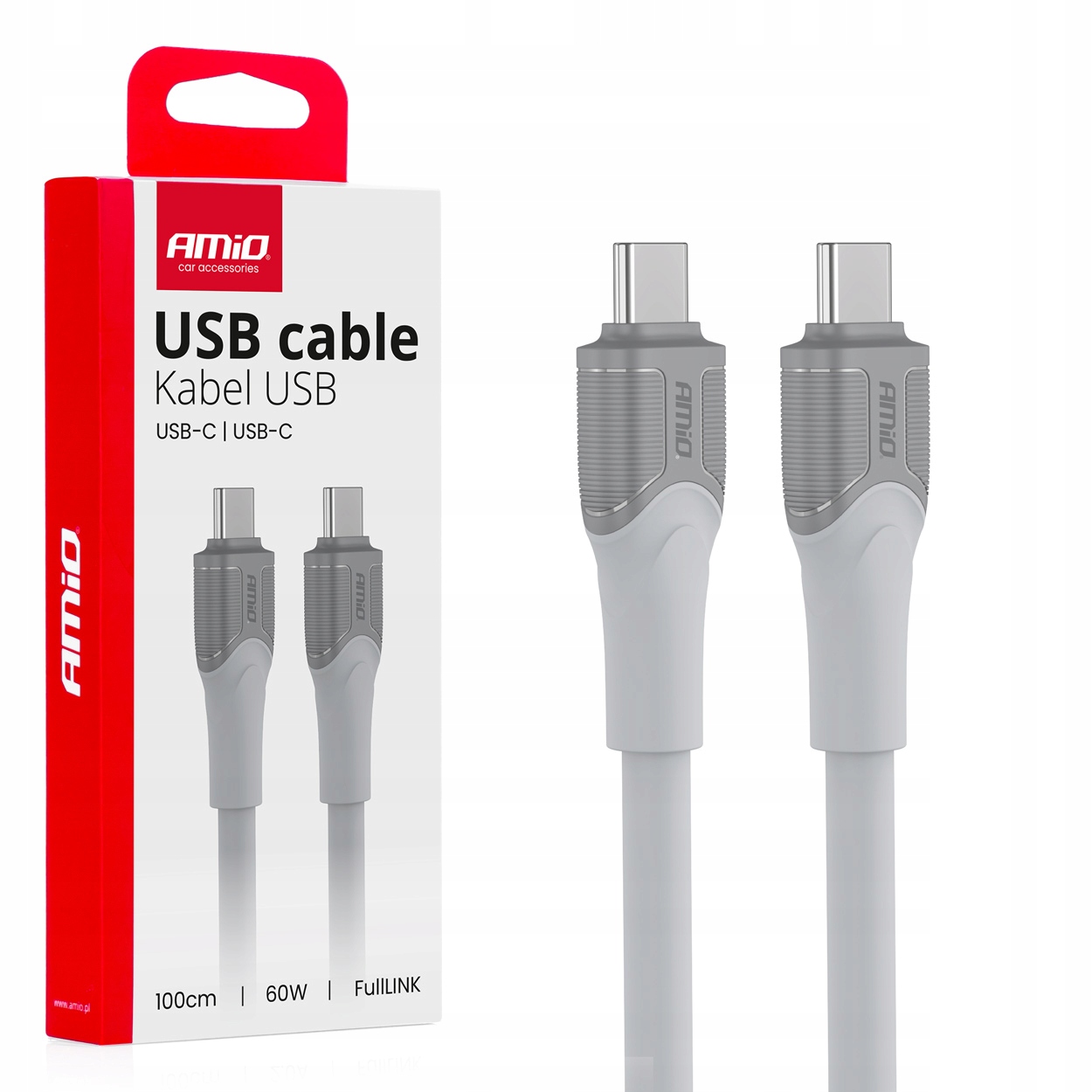 Kabel do ładowania Usb-c Usb-c 60W 100cm FullLINK transmisja danych