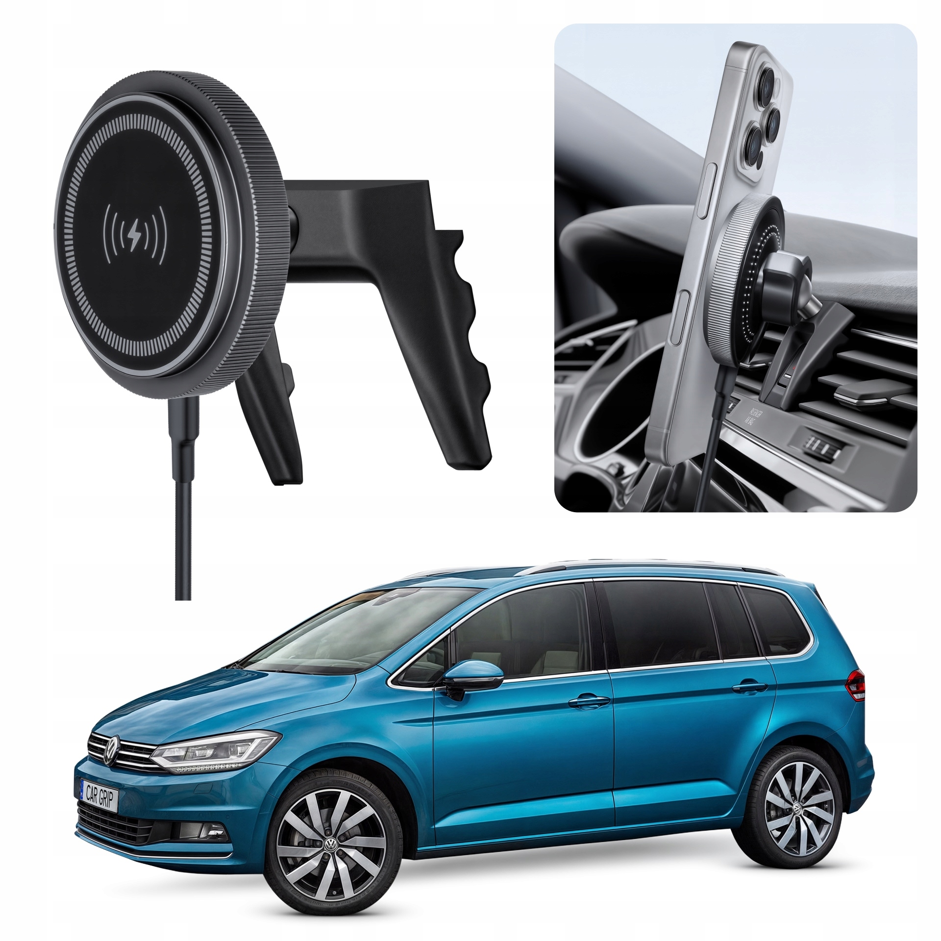 Uchwyt magnetyczny MagSafe z ładowaniem do Volkswagen Touran III 3 (2015-)