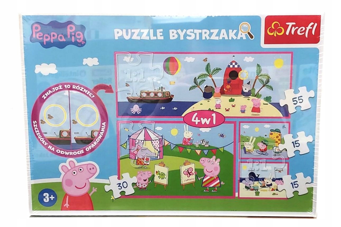

Puzzle Bystrzaka 4w1 Świnka Peppa Trefl 3+