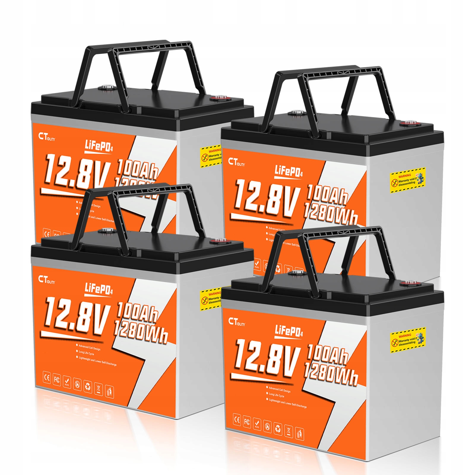 12V 100Ah LiFePO4 batéria 1280Wh pre obytné vozidlá, solárne systémy, lode, karavany, 10,5 kg