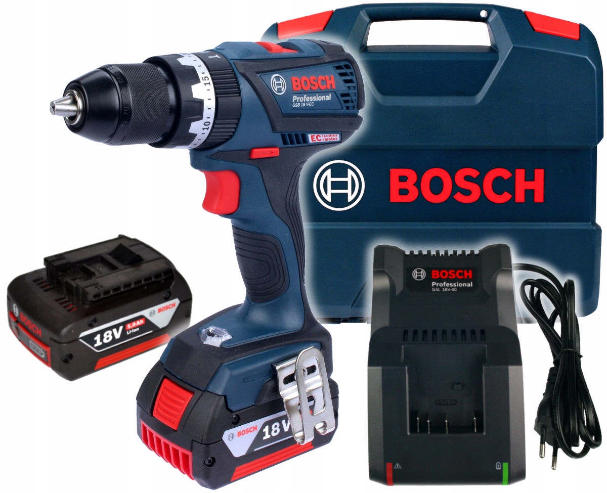 

Wkrętarka Z Udarem Gsb 18V-EC Bosch 2x5,0Ah