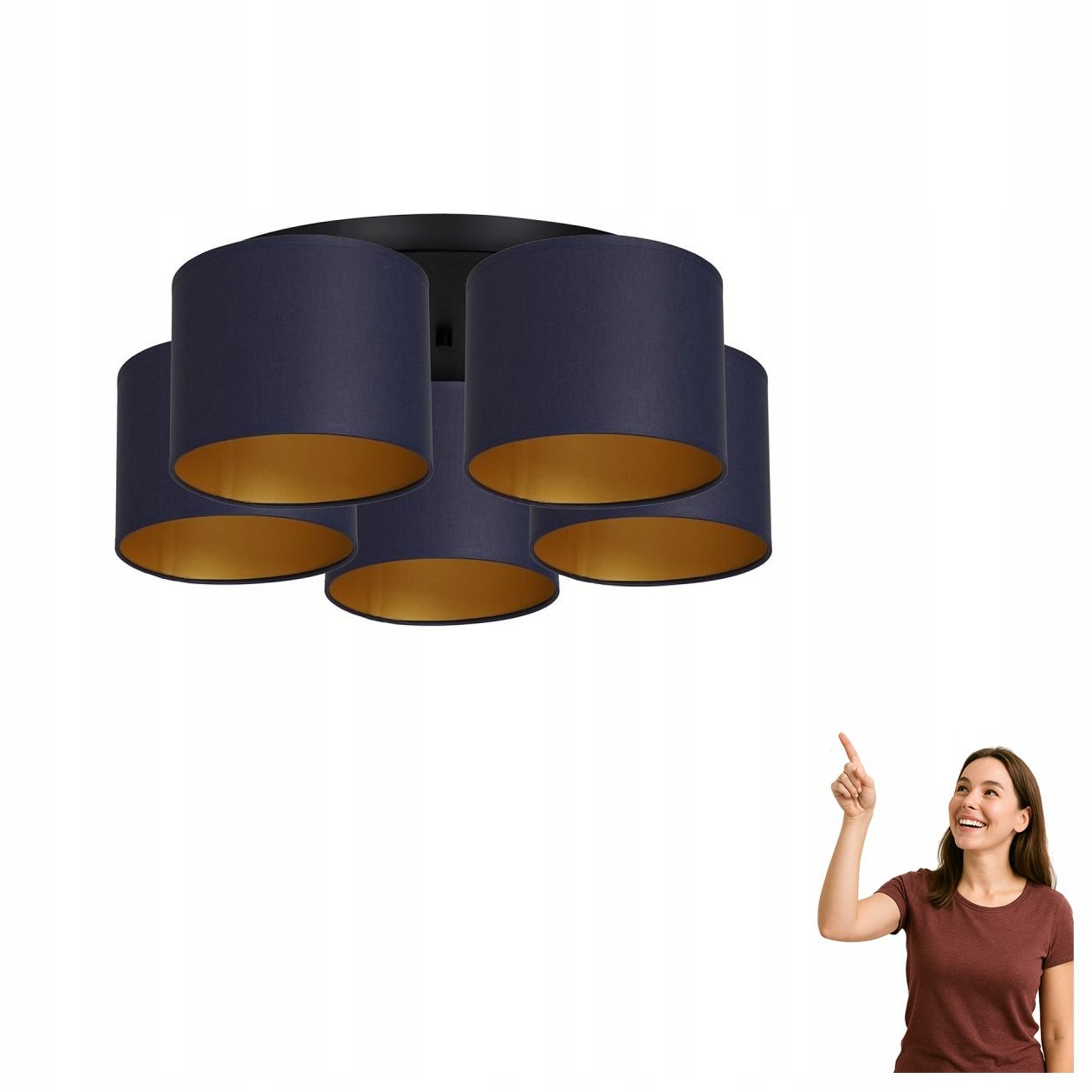 Päťplamenná stropná lampa Arden 3565 Luminex