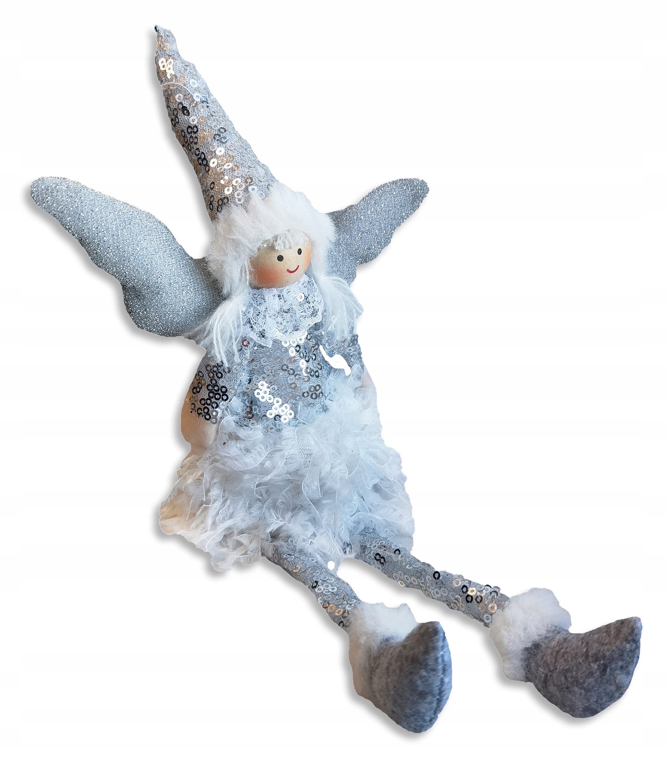 ANIOŁ OZDOBA WISI SIEDZI PREZENT NA ŚWIĘTA DUŻY Motyw skrzat