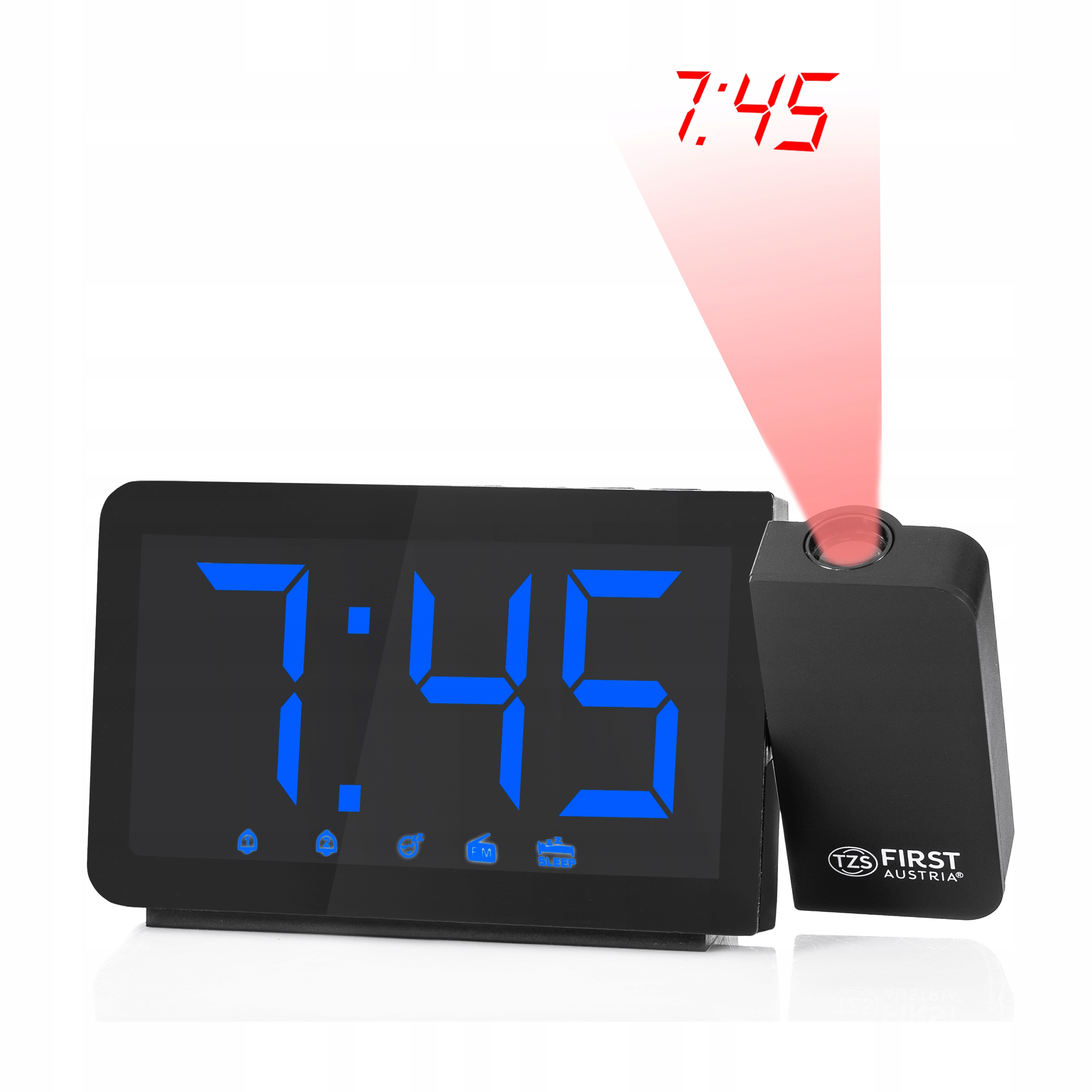 RADIOBUDZIK Z PROJEKTOREM radio budzik DUŻE CYFRY