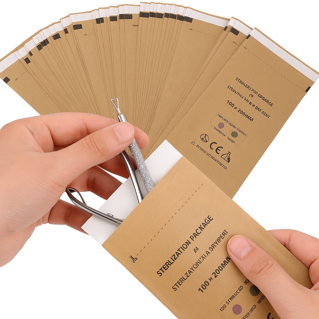 TOREBKI PAPIEROWE DO STERYLIZACJI NARZĘDZI AUTOKLAW 100 X 200 mm 100 szt.