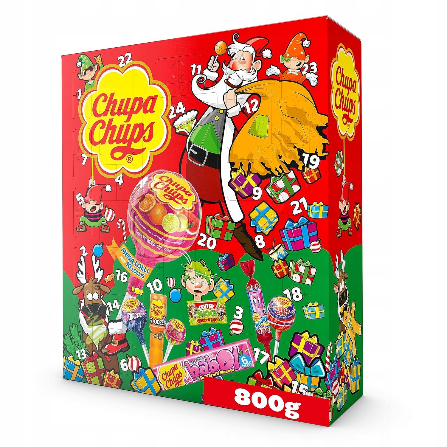 Адвент-календарь Chupa Chups, леденцы и сладости для детей 180 г