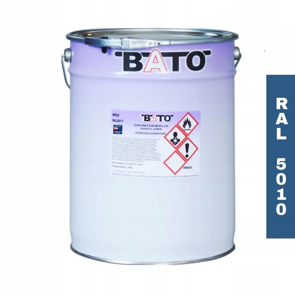 Základní Nátěr akrylová jednosložková barva Bato Ral 5010 Modrá 10L