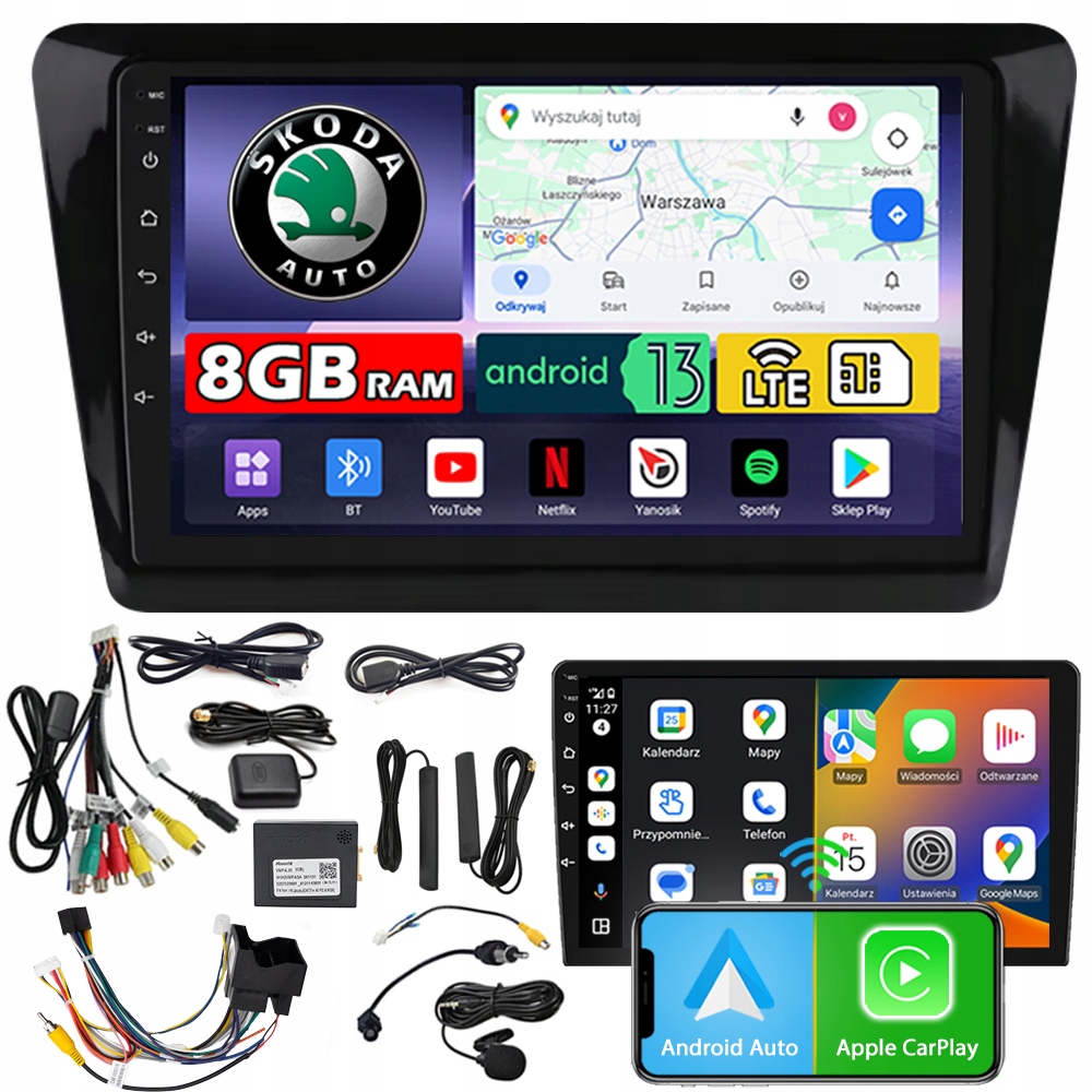 Autorádio Ncs ZQ9 Skoda Rapid 2012-2020 Android 8GB Lte