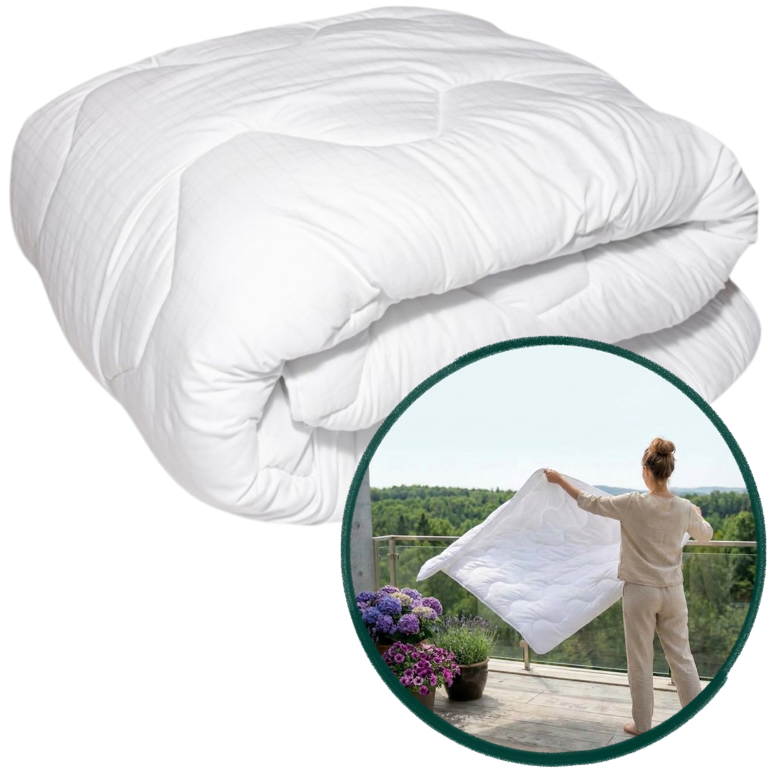 Celoroční Přikrývka 160x200 cm Antialergická Bílá Měkká Prošívaná Polsko