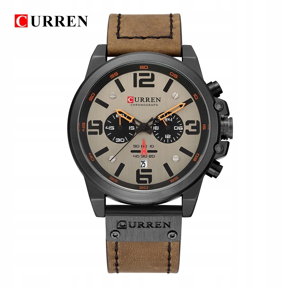ZEGAREK MĘSKI CURREN KLASYCZNY ELEGANCKI CHRONOGRAF DATOWNIK 6 KOLORÓW Wodoszczelność 30m = WR30