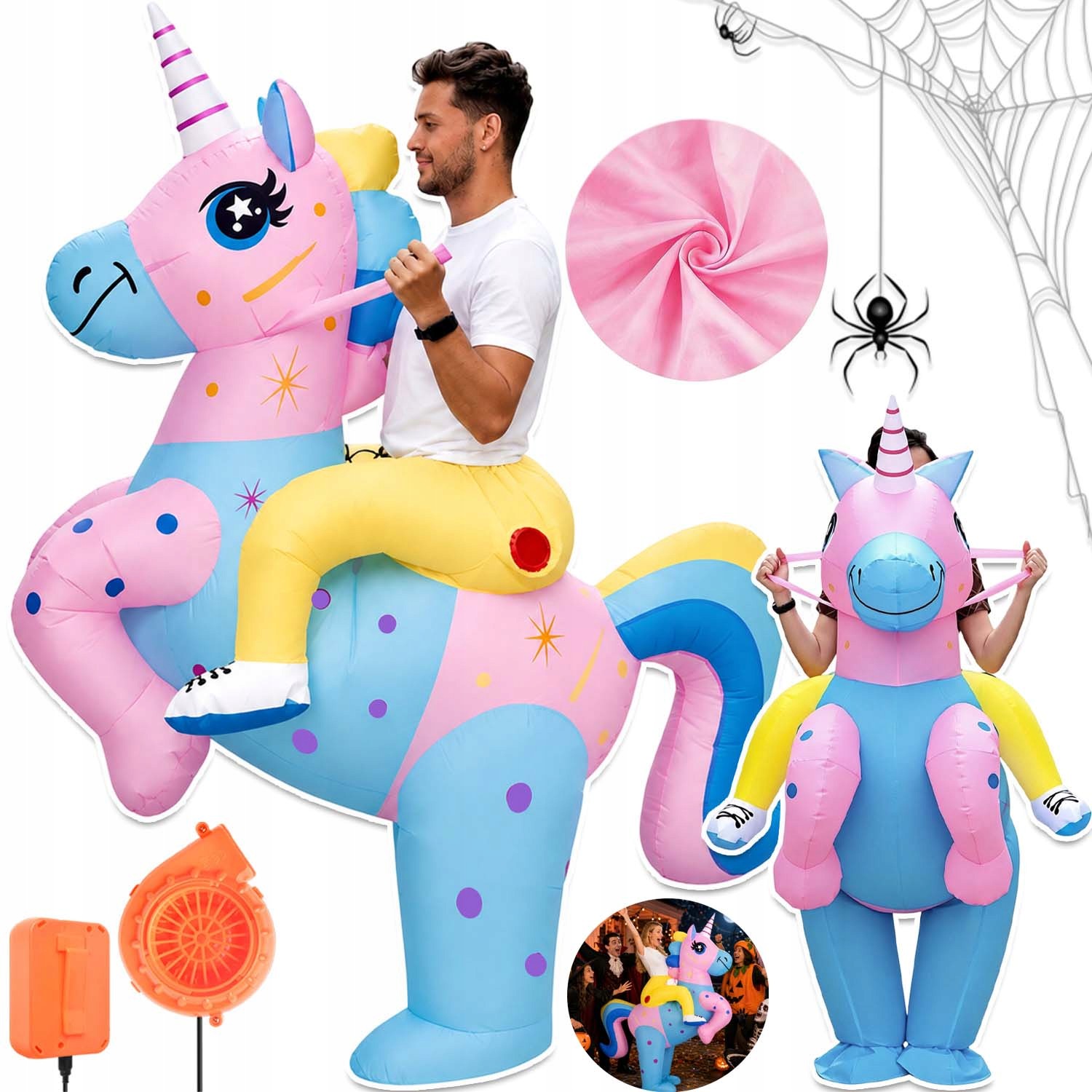 Kostým Velký Nafukovací Jednorožec Převlek Dospělý Karneval Halloween