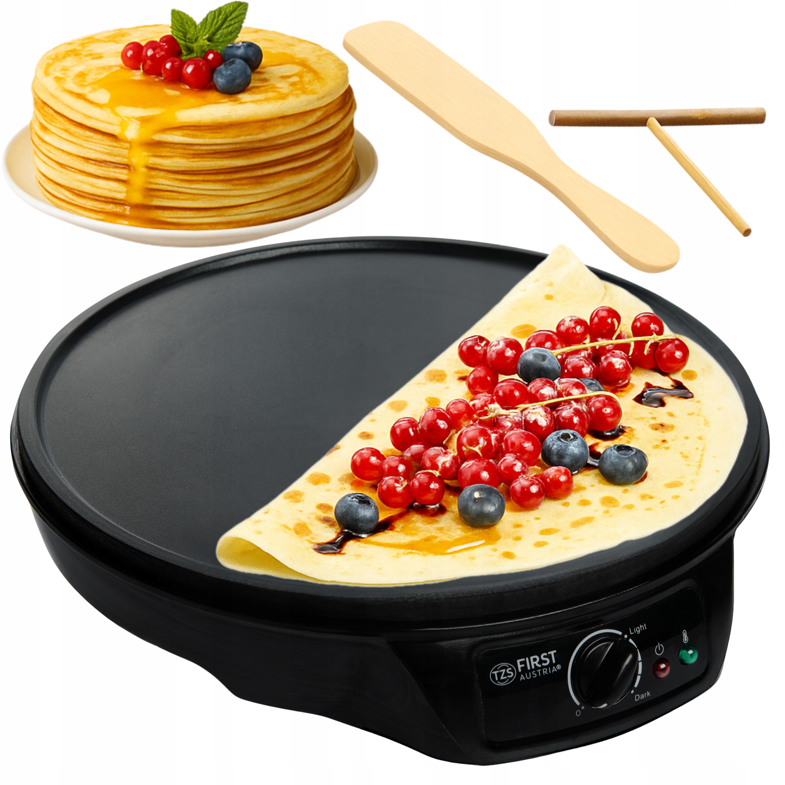 Elektrická pánev na palačinky 1000 W 30 cm s nepřilnavou povrchovou úpravou XXL